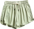 Casual Shorts for Women,Womens Comfy Drawstring Elastic Waist Loose Linen Shorts with Pockets Shorts for Teen Girls Green