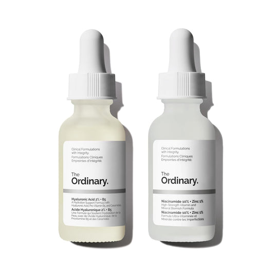 Skin Support Basics Duo - Skin Care Bundle Set for All Skin Types- Hyaluronic Acid 2% + B5 1 Fl Oz, Niacinamide 10% + Zinc 1% 1 Fl Oz