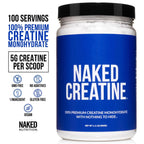 Naked Creatine Monohydrate, Unflavored Micronized Creatine Powder Supplement, 100 Servings