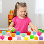 Squishy Fidget Toys, 24 Pack Stress Cube Balls Fidget Sensory Toys Bulk for Kids