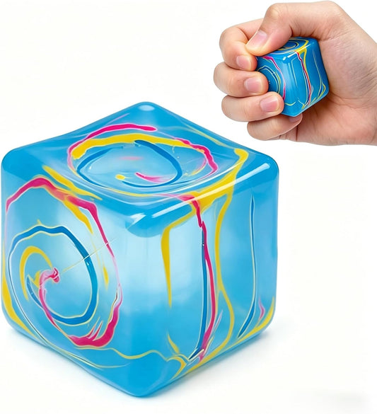1 Pack Fidget Toys Squishy Stress Cube, Stress Balls for Kids Adults Squishies Stress Relief, Ice Sugar Sensory Toys for Kids with Autism, Fidgets for Classroom Prize Toys(Green,1 Pack)