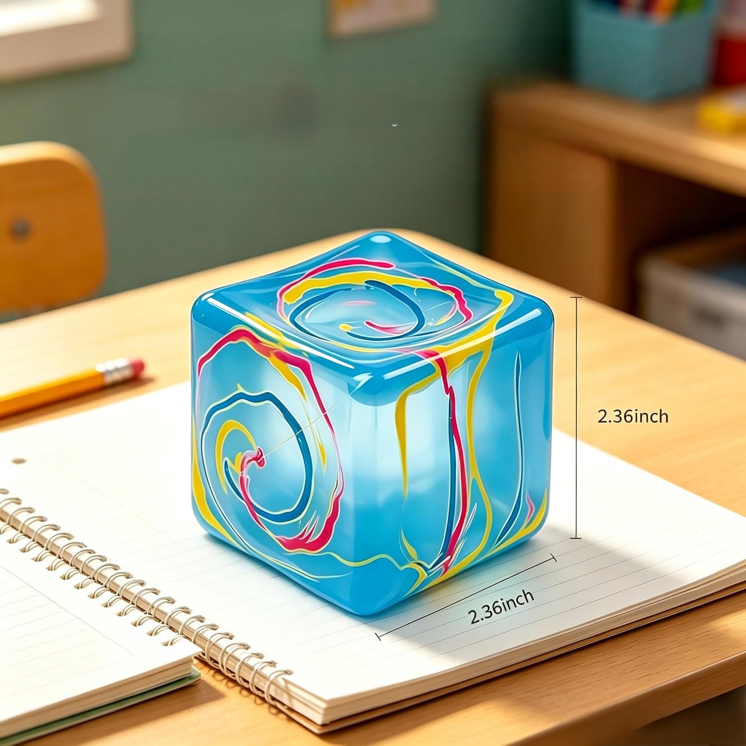 1 Pack Fidget Toys Squishy Stress Cube, Stress Balls for Kids Adults Squishies Stress Relief, Ice Sugar Sensory Toys for Kids with Autism, Fidgets for Classroom Prize Toys(Green,1 Pack)
