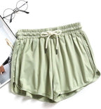 Casual Shorts for Women,Womens Comfy Drawstring Elastic Waist Loose Linen Shorts with Pockets Shorts for Teen Girls Green