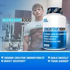 Creatine Monohydrate Pills 120Ct - EVL Nutrition Muscle Builder & Recovery Supplement - Creatine Capsules 1000Mg